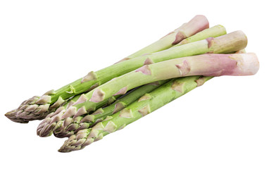 Fresh asparagus isolated on white background