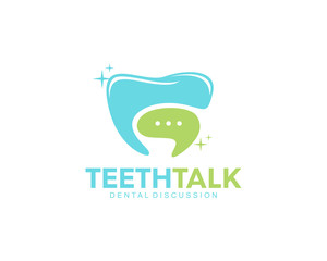 Forum Discussion Dentist Logo Teeth Talk Concept Template Creative
