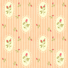 Retro seamless pattern in shabby chic style