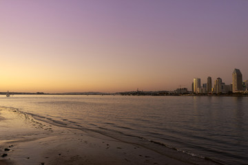 San Diego Skyline at dusk and during the golden hour