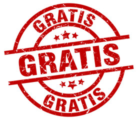 gratis round red grunge stamp