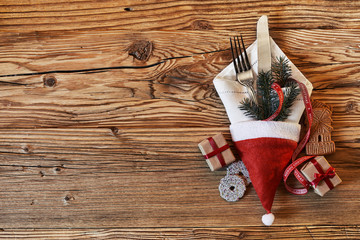 Festive Christmas holiday table setting