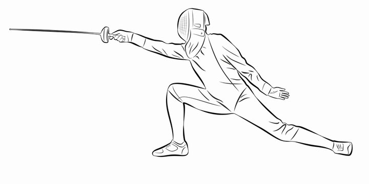 illustration of a fencer , vector draw