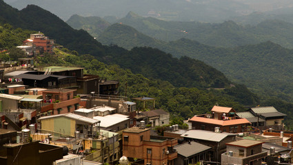 Fototapeta na wymiar Hillside township of Jiufen district, North Taiwan