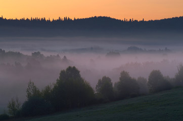 Świt w Bieszczadach