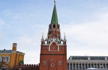 Fototapeta na wymiar Architecture of Moscow Kremlin. Popular landmark. UNESCO World Heritage Site. Color photo.