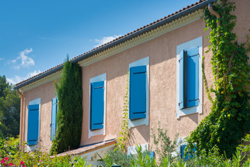 Lifestyle of Provence - details and elements of french houses and architecture in small medirval village