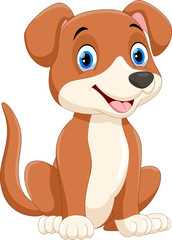 Cute little dog cartoon sitting