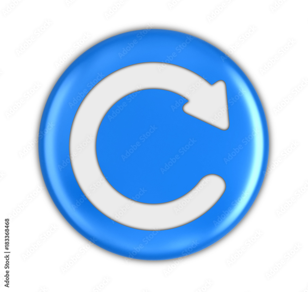 Poster button with refresh sign. image with clipping path