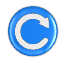 Button with refresh sign. Image with clipping path