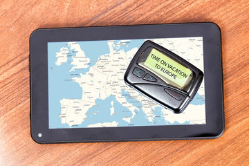 Old pager with the inscription 