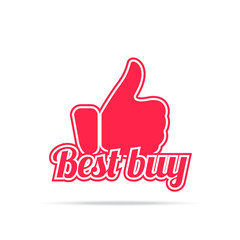 Best buy label. Red color, isolated on white.