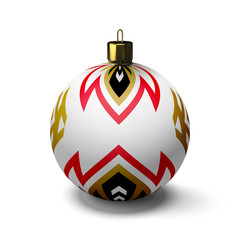 Great Christmas ball on white background. Volume subject.