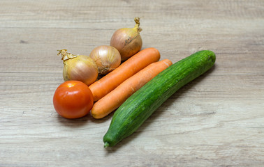Fresh vegetable laying on a table