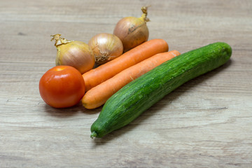 Fresh vegetable laying on a table