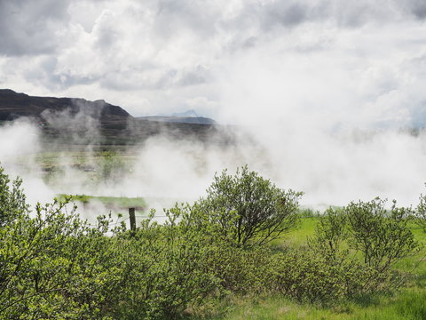 Deildartunguhver - Einheit hei&szlig;er Quellen im Reykholtsdalur

