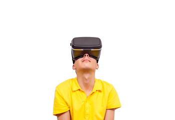 Young Man in VR Glasses