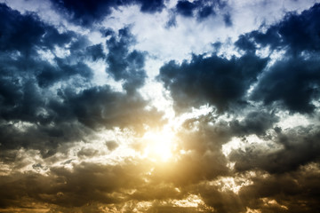 Fototapeta premium Cloudscape with a Sunlight