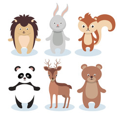 woodland animals wild icon vector illustration design