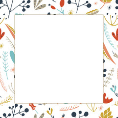 Obraz premium Magic forest template for text. Floral template with empty centre.