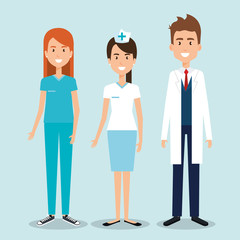 group of professional workers vector illustration design