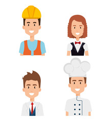 Fototapeta premium group of professional workers vector illustration design