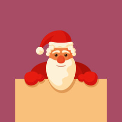 Santa Claus with blank board.