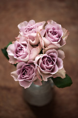 Pink roses in a vase.