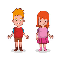 Fototapeta premium little kids group avatars characters vector illustration design