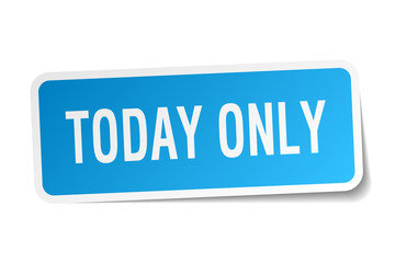 today only square sticker on white