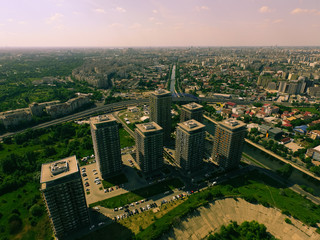 Residential apartments in Bucharest Architectural drone shot 