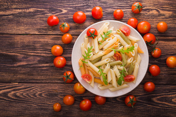 penne pasta with fresh tomato