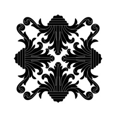 Vintage baroque ornament, corner. Retro pattern antique style acanthus. Decorative design element filigree calligraphy vector. - stock vector