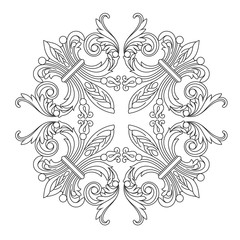 Vintage baroque ornament, corner. Retro pattern antique style acanthus. Decorative design element filigree calligraphy vector. - stock vector