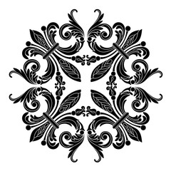 Vintage baroque ornament, corner. Retro pattern antique style acanthus. Decorative design element filigree calligraphy vector. - stock vector