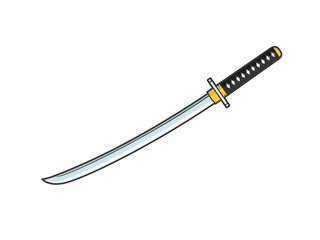 Katana sword vector illustration isolated on white