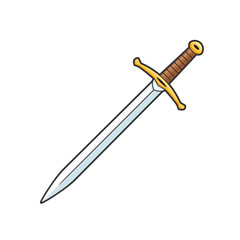 Medieval sword vector illustration isolated on white