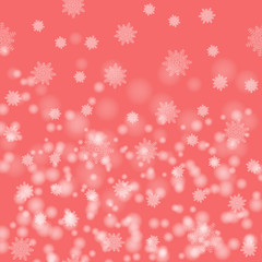 Beautiful Christmas image . White snow flakes on a pink background.