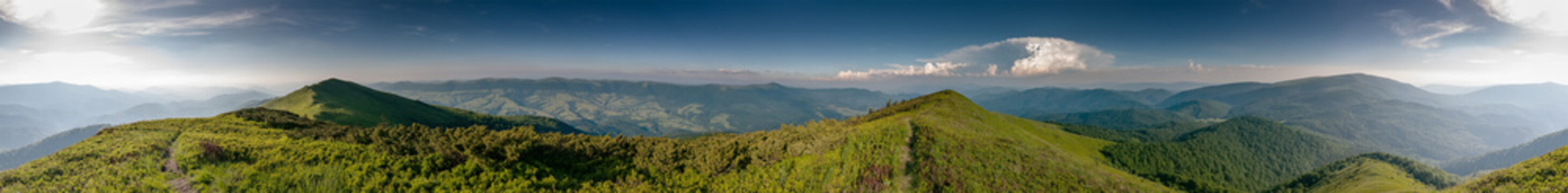 Panorama of the East Carpathian mountains