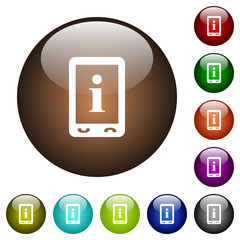 Mobile information color glass buttons