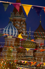 Pokrovsky Cathedral and christmas fair on Red Square