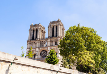 West facade of the Cathedral Notre-Dame de Paris, France