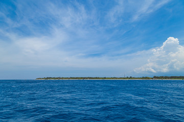 View from tourist boat to Gili Meno island, Indonesia