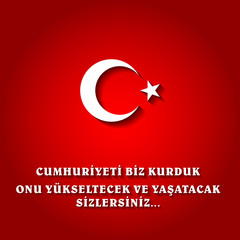 	ID: 729114448 29 ekim Cumhuriyet Bayrami, Republic Day Turkey. Translation: 29 october Republic Day Turkey and the National Day in Turkey.