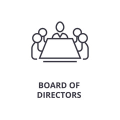 board of directors line icon, outline sign, linear symbol, flat vector illustration