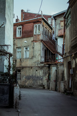 Fototapeta na wymiar Old streets in the historical center of Tbilisi. Georgia