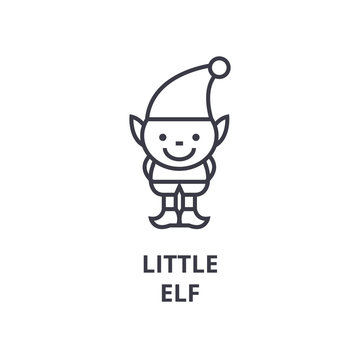 Little Elf Line Icon, Outline Sign, Linear Symbol, Flat Vector Illustration