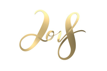 Fototapeta premium New 2018 year golden lettering number figures isolated on white background. 3D illustration