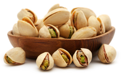 Closeup of some roasted pistachio