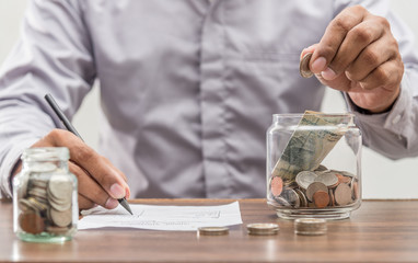 Fototapeta premium Save money and account banking for finance business concept